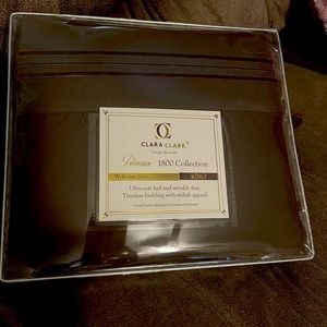 Brand New Clara Clark 1800 Count Ultra Soft Dark Brown/Chocolate King Sheets